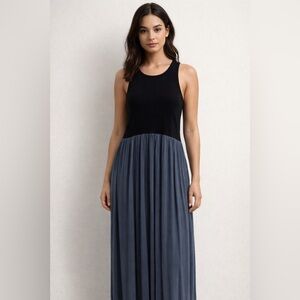 LOFT Black and Gray Maxi Dress
